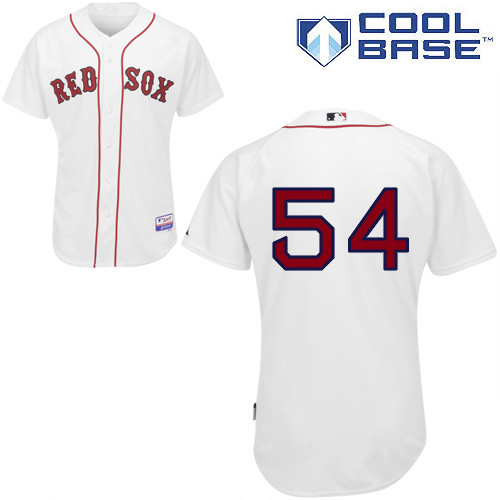 Edward Mujica #54 MLB Jersey-Boston Red Sox Men's Authentic Home White Cool Base Baseball Jersey